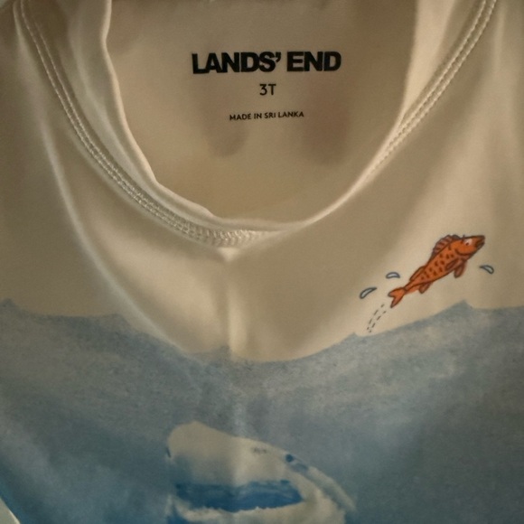 LANDS’ END short sleeve Swim Shirt Rashguard, size 3T NEW Shark - Picture 3 of 3